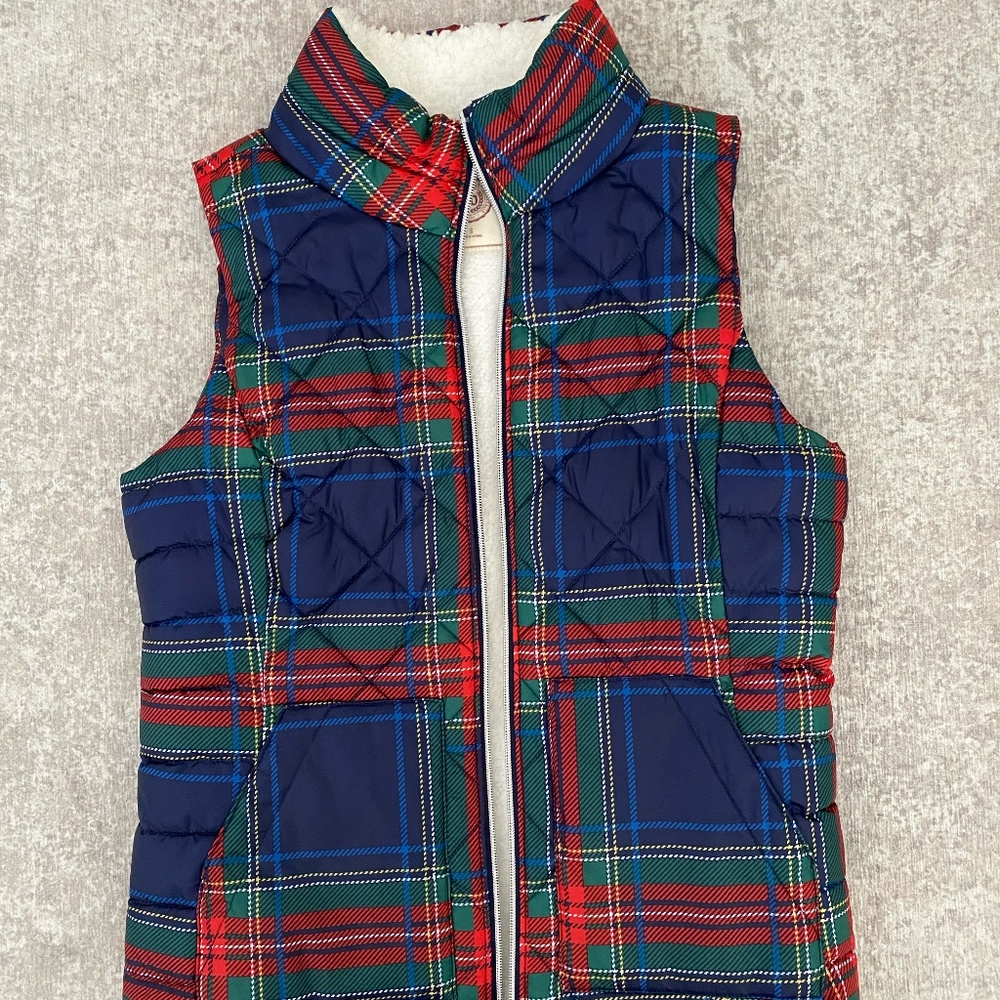 SO Plaid Sherpa Vest (S)
